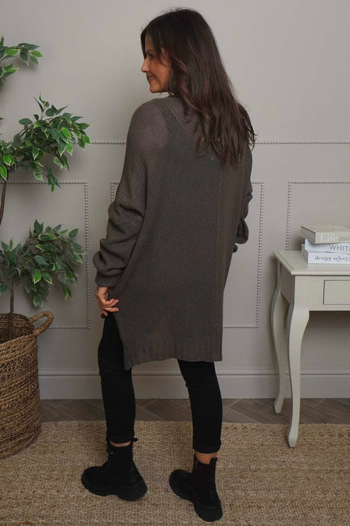 Bo Slouch V-Neck Jumper Dark Mocha - Image 4