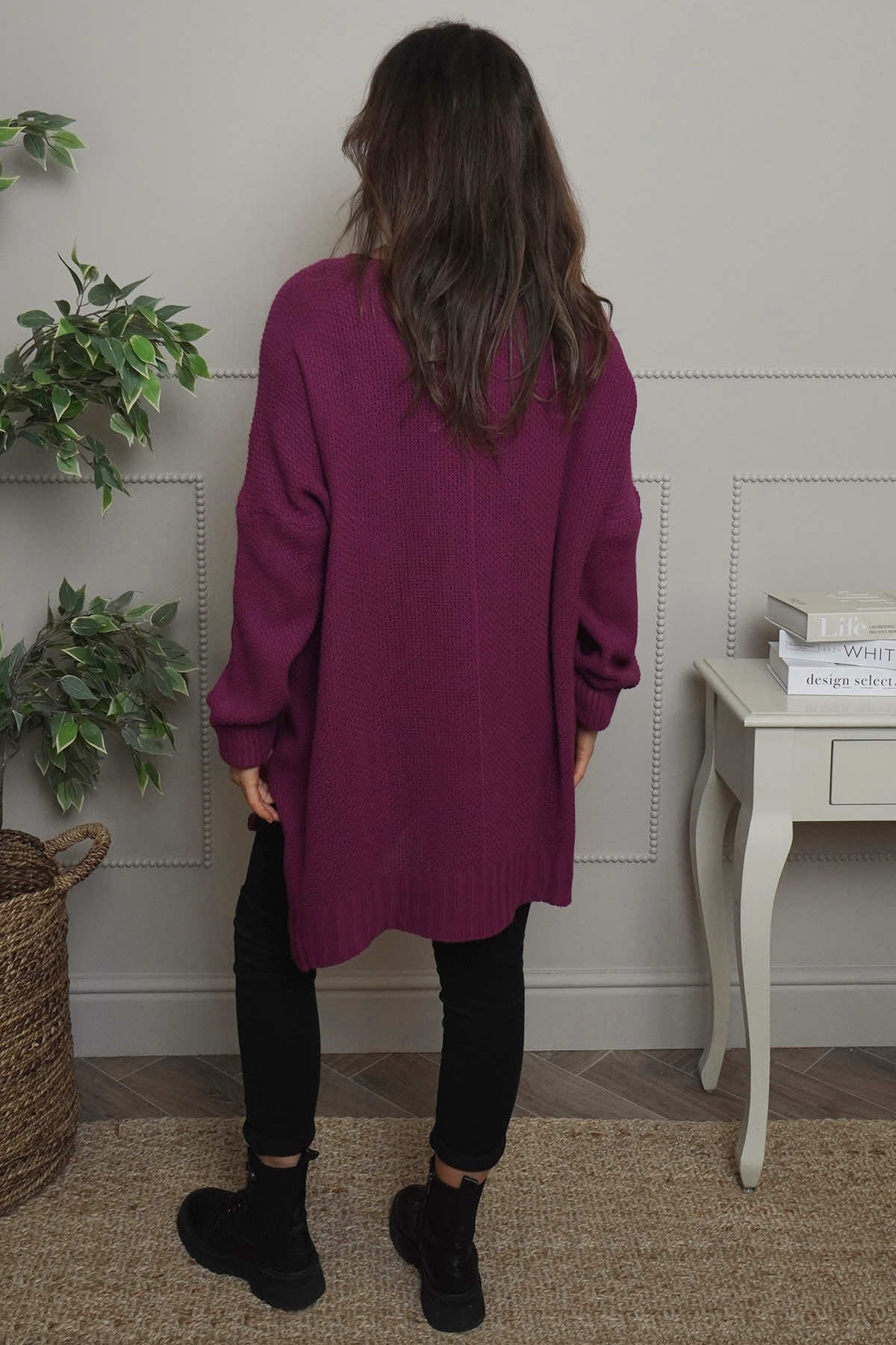 Bo Slouch V-Neck Jumper Berry