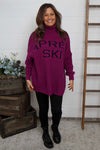 Apres Ski Polo Neck Jumper Berry