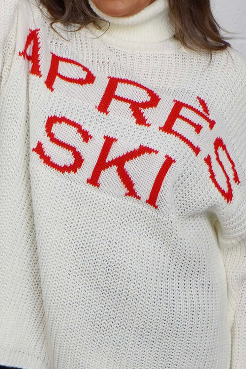 Apres Ski Polo Neck Jumper Cream - Image 3