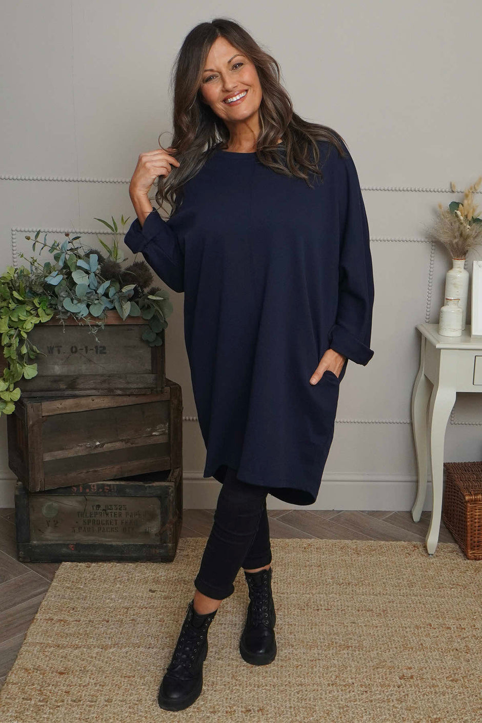 Haisley Cotton Tunic Navy