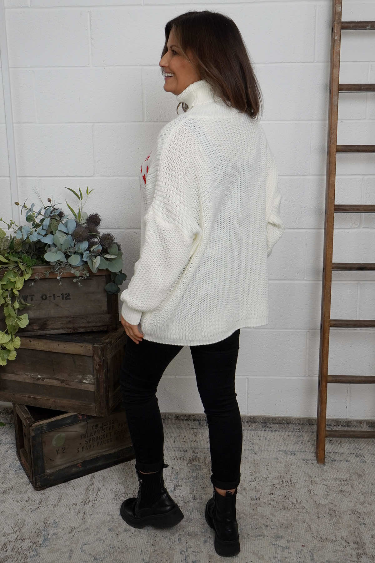 Apres Ski Polo Neck Jumper Cream