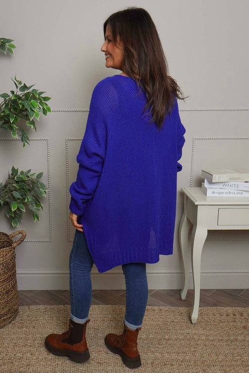 Bo Slouch V-Neck Jumper Cobalt - Image 4
