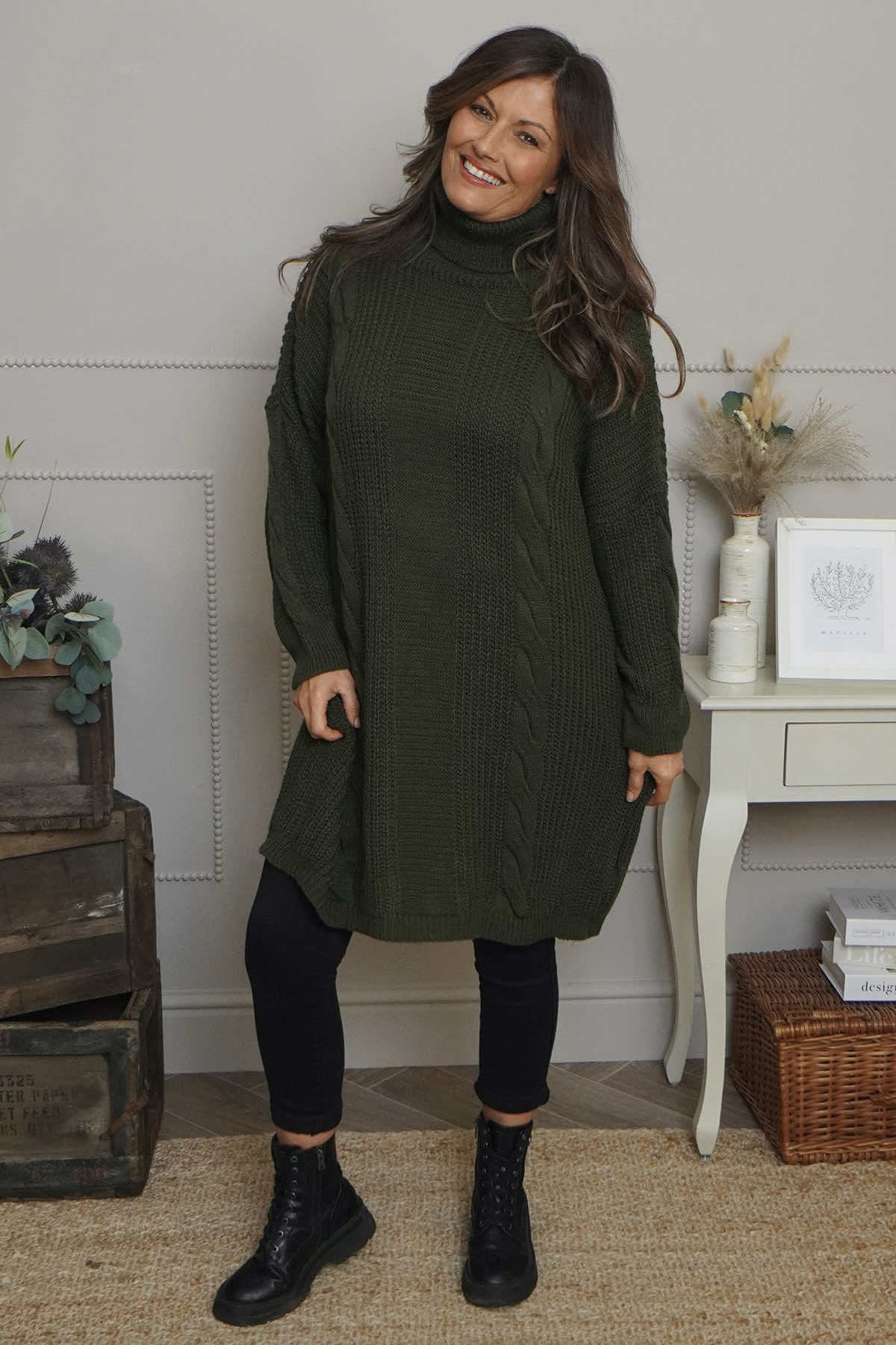 Ellis Polo Knitted Jumper Khaki