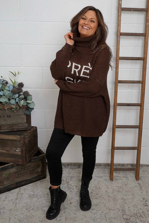 Apres Ski Polo Neck Jumper Cocoa - Image 3
