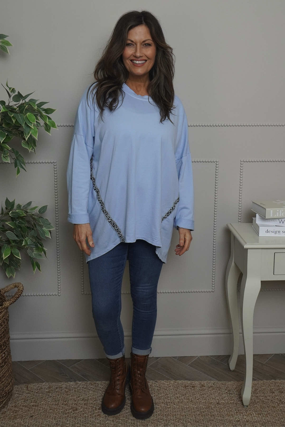 Edwina Cotton Top Light Blue