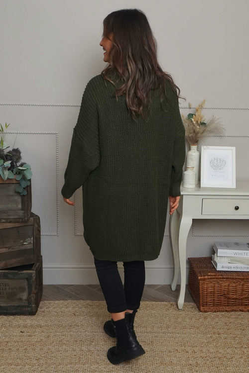 Ellis Polo Knitted Jumper Khaki - Image 4