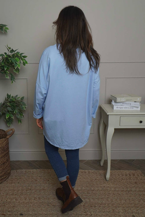 Edwina Cotton Top Light Blue - Image 4