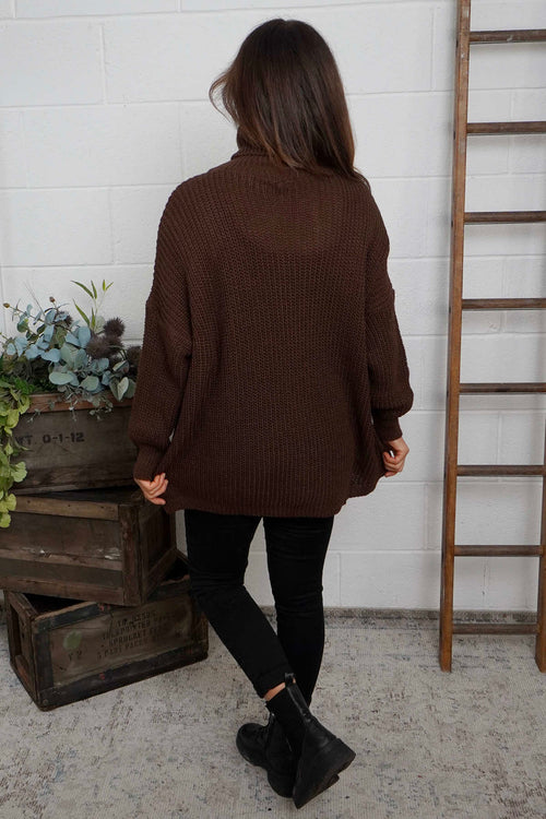 Apres Ski Polo Neck Jumper Cocoa - Image 4