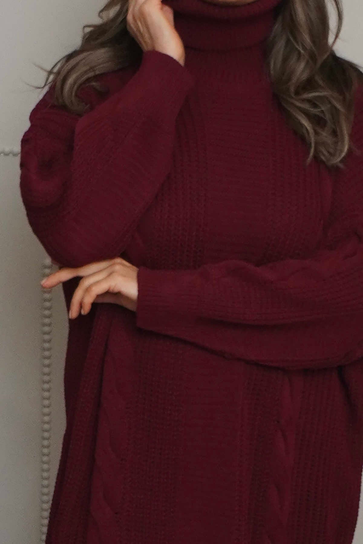 Ellis Polo Knitted Jumper Wine