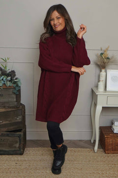 Ellis Polo Knitted Jumper Wine