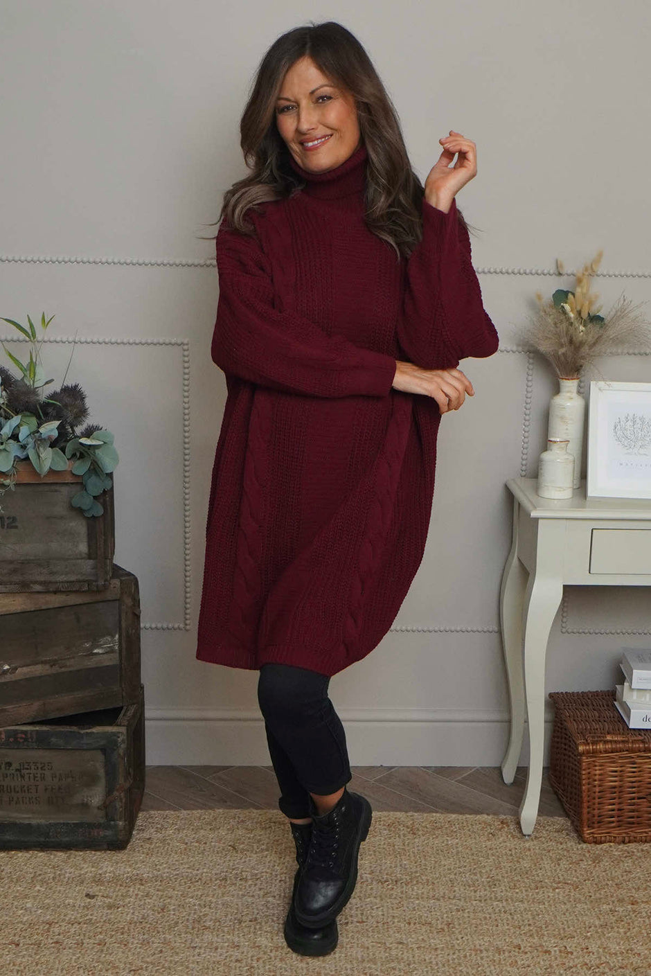 Ellis Polo Knitted Jumper Wine