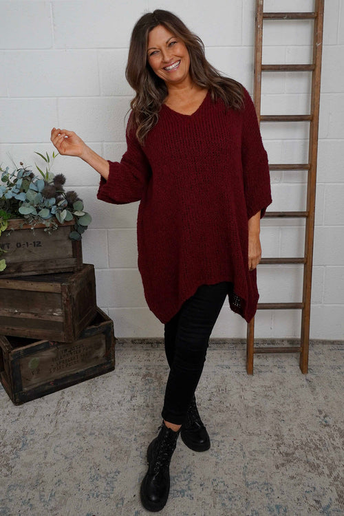 Skyler Knitted Jumper Wine