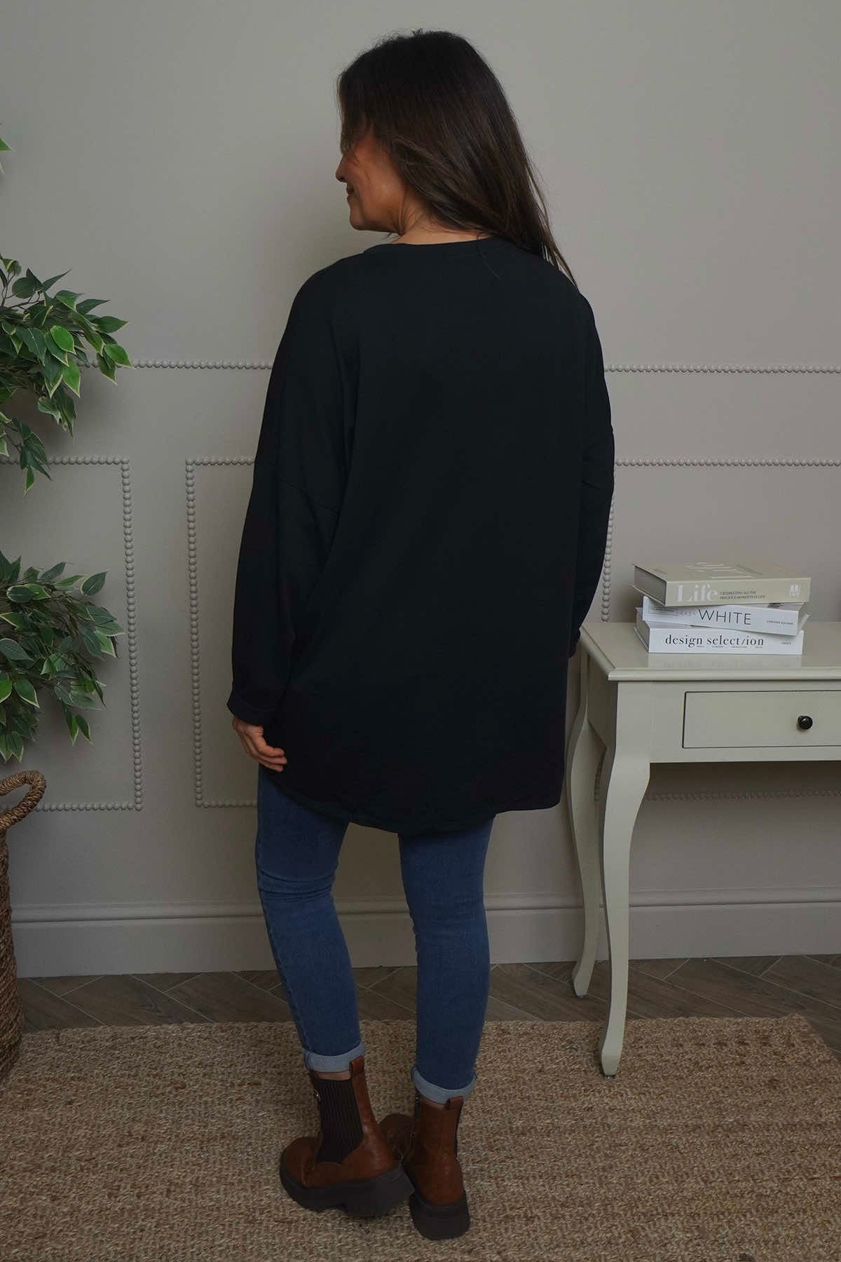 Edwina Cotton Top Black