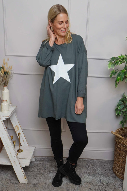 Jodene Star Cotton Top Charcoal - Image 2
