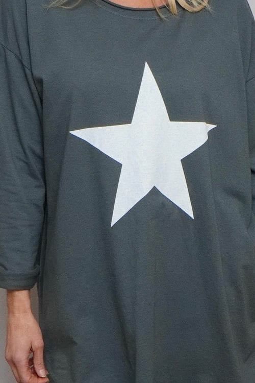 Jodene Star Cotton Top Charcoal - Image 3