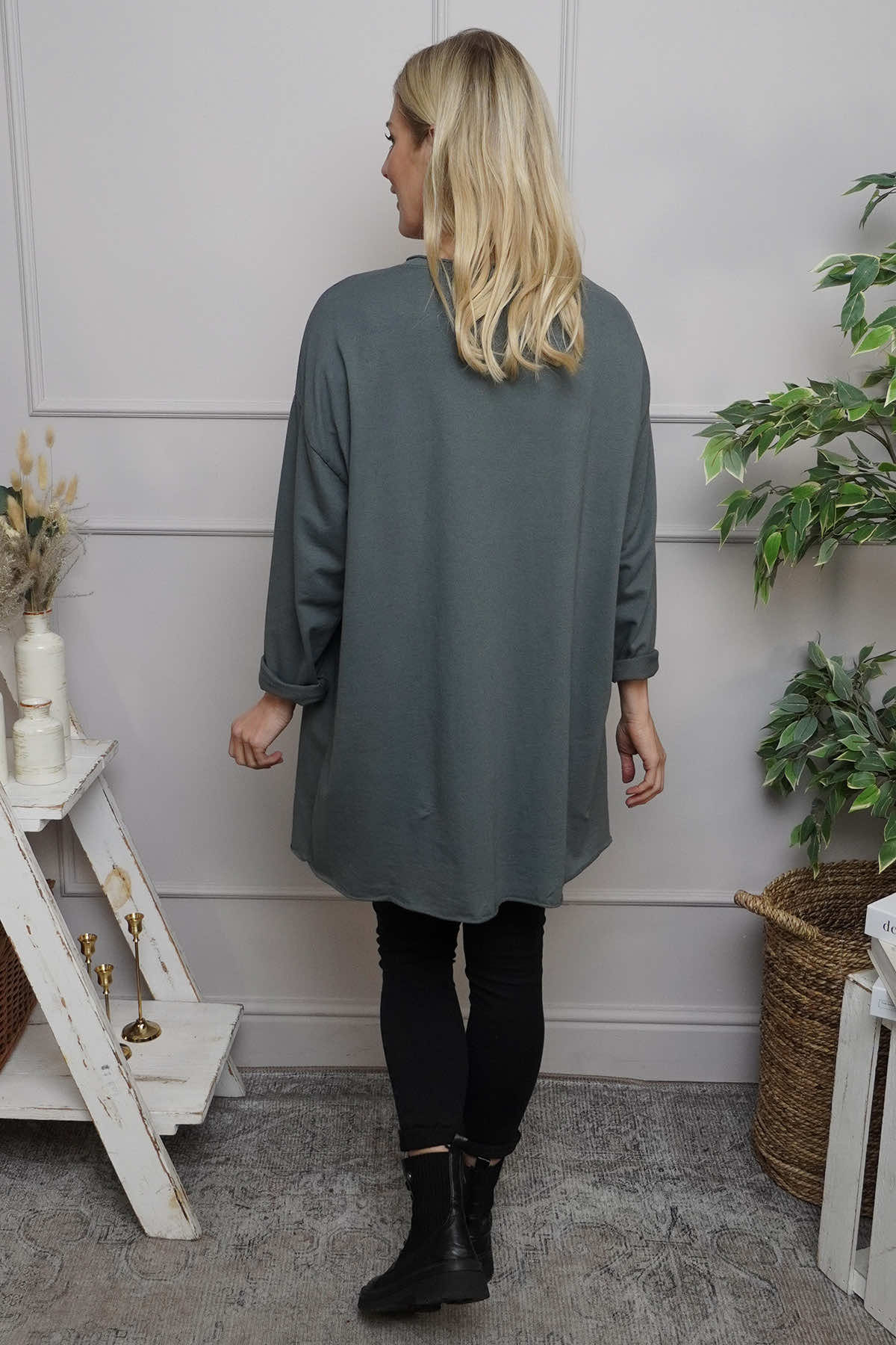 Jodene Star Cotton Top Charcoal