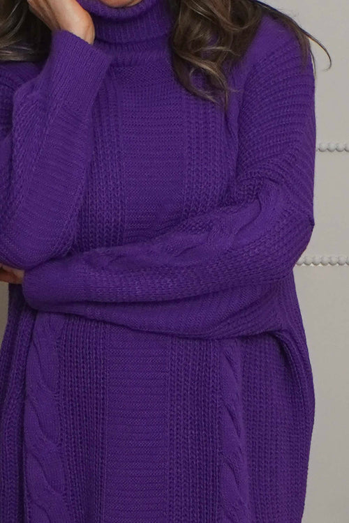 Ellis Polo Knitted Jumper Purple - Image 3
