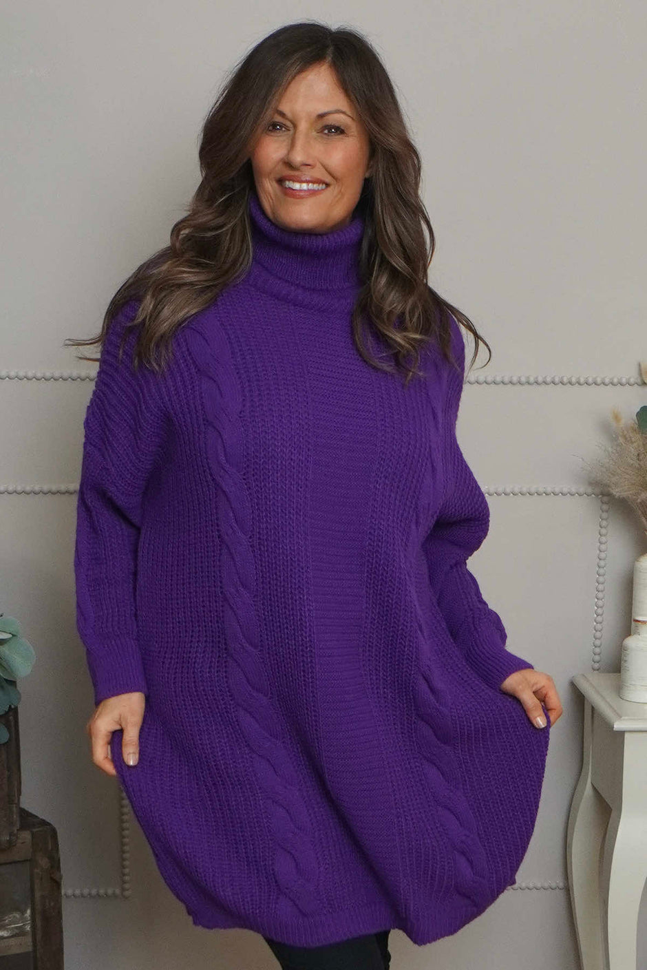Ellis Polo Knitted Jumper Purple