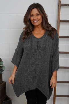 Skyler Knitted Jumper Mid Grey