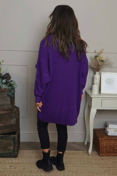 Ellis Polo Knitted Jumper Purple - Image 4