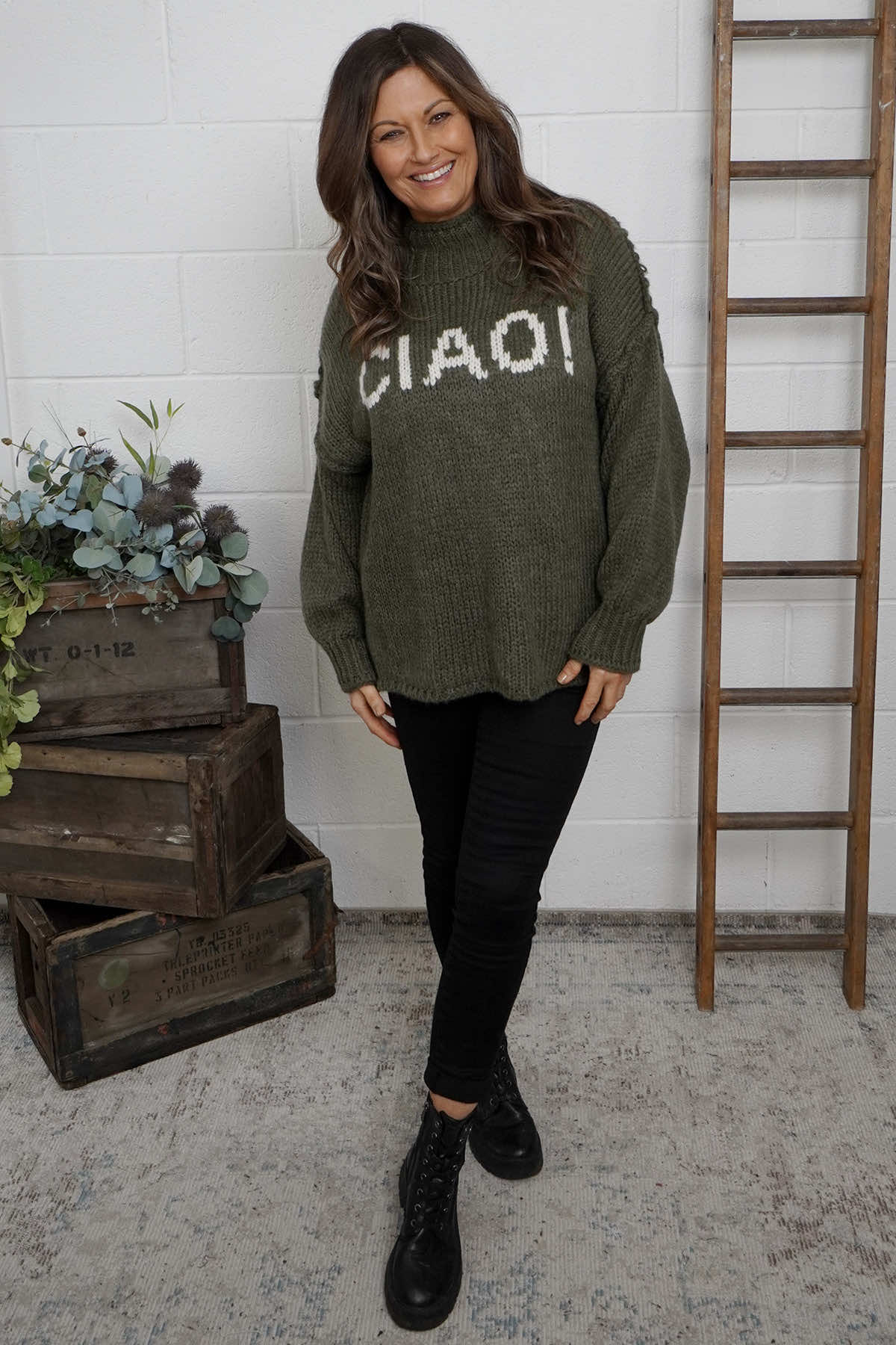 Ciao Knitted Jumper Khaki