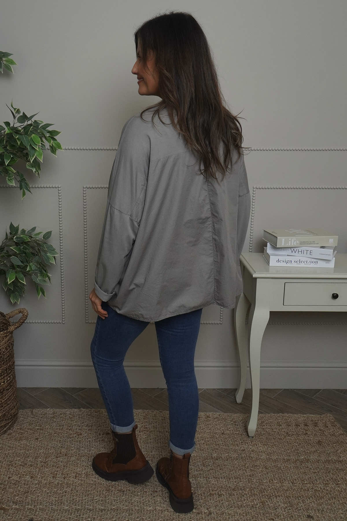 Dianne Cotton Top Charcoal