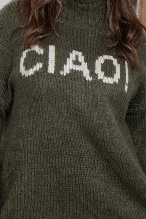 Ciao Knitted Jumper Khaki - Image 3