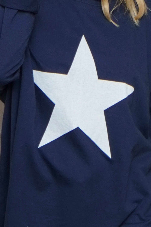 Jodene Star Cotton Top Navy - Image 3