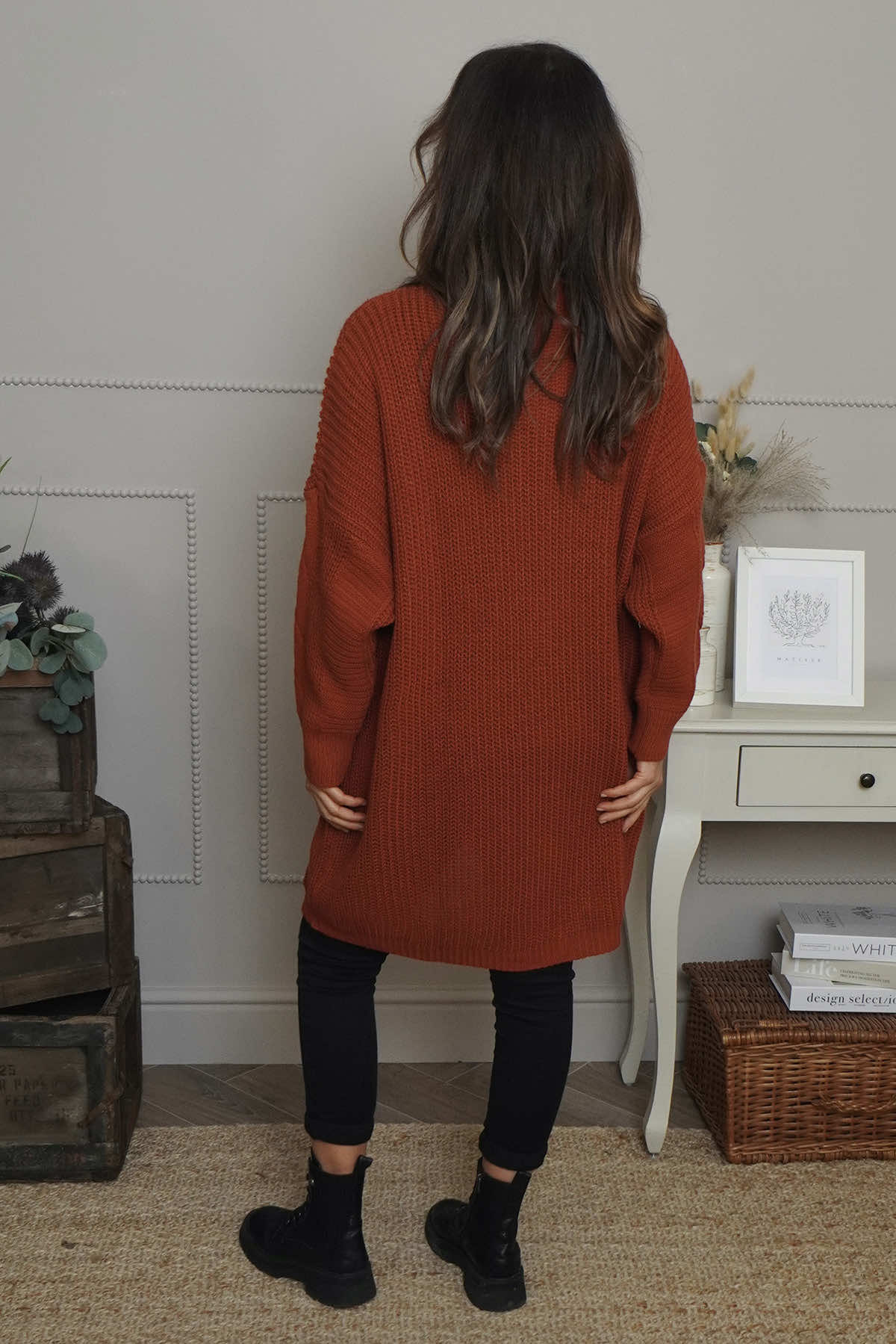 Ellis Polo Knitted Jumper Burnt Orange
