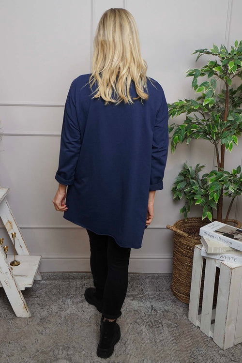 Jodene Star Cotton Top Navy - Image 4