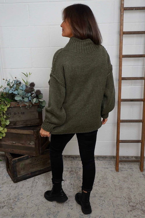 Ciao Knitted Jumper Khaki - Image 4