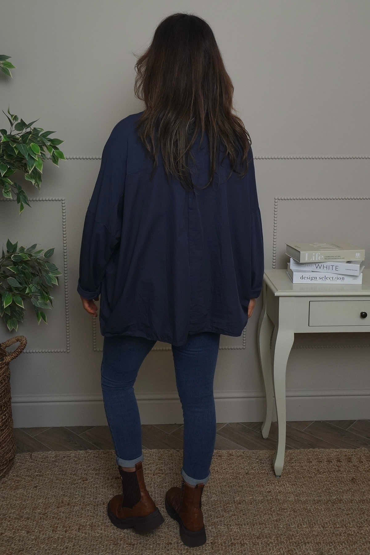 Dianne Cotton Top Navy