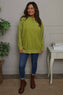 Nyree Button Cotton Top Green