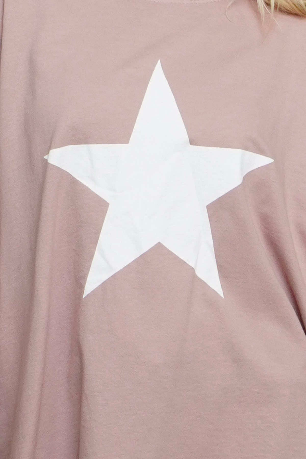 Jodene Star Cotton Top Pink