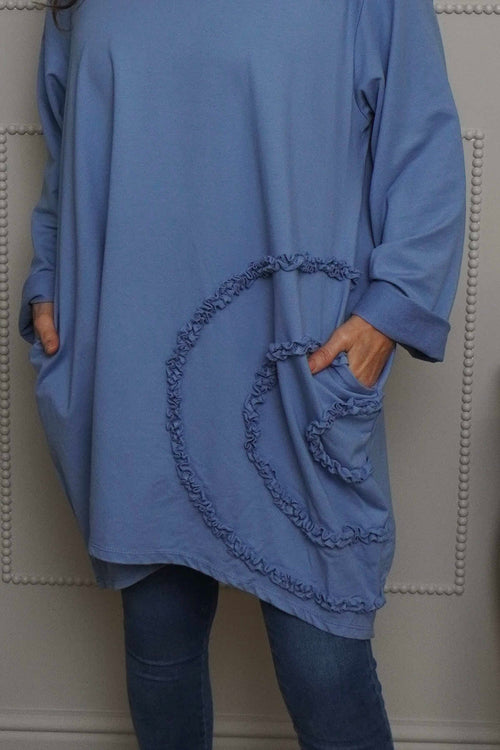 Catherine Cotton Tunic Blue - Image 3