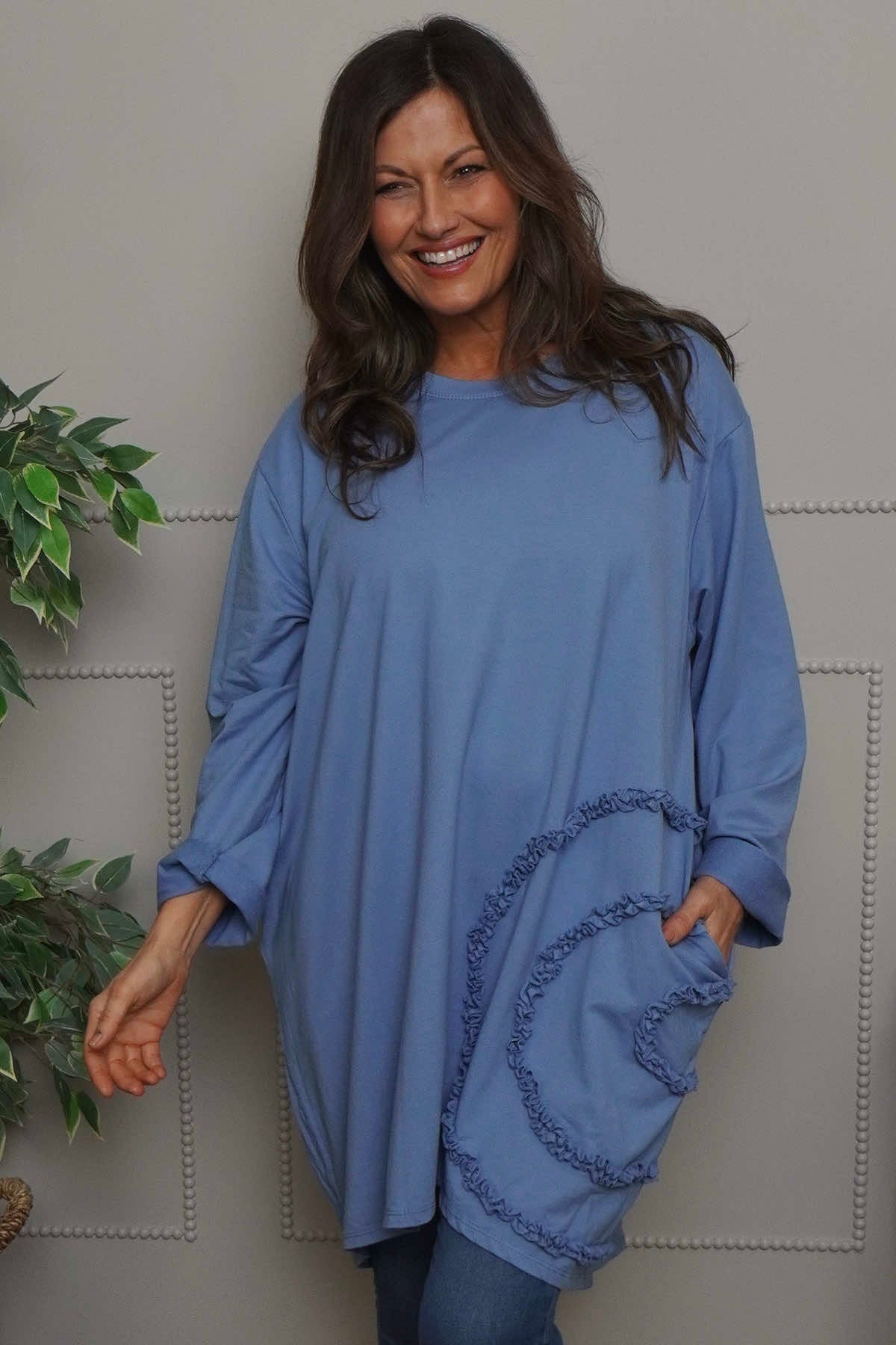 Catherine Cotton Tunic Blue