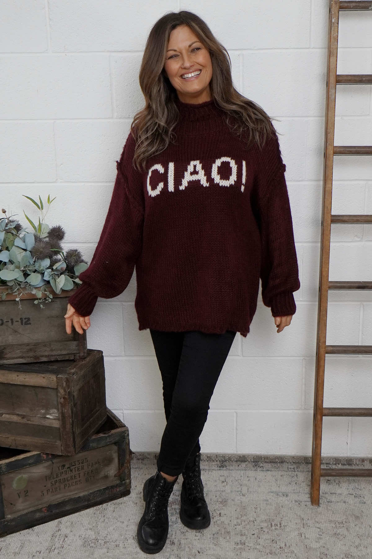 Ciao Knitted Jumper Wine