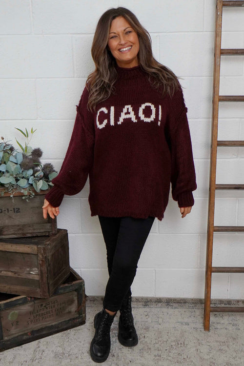 Ciao Knitted Jumper Wine - Image 1