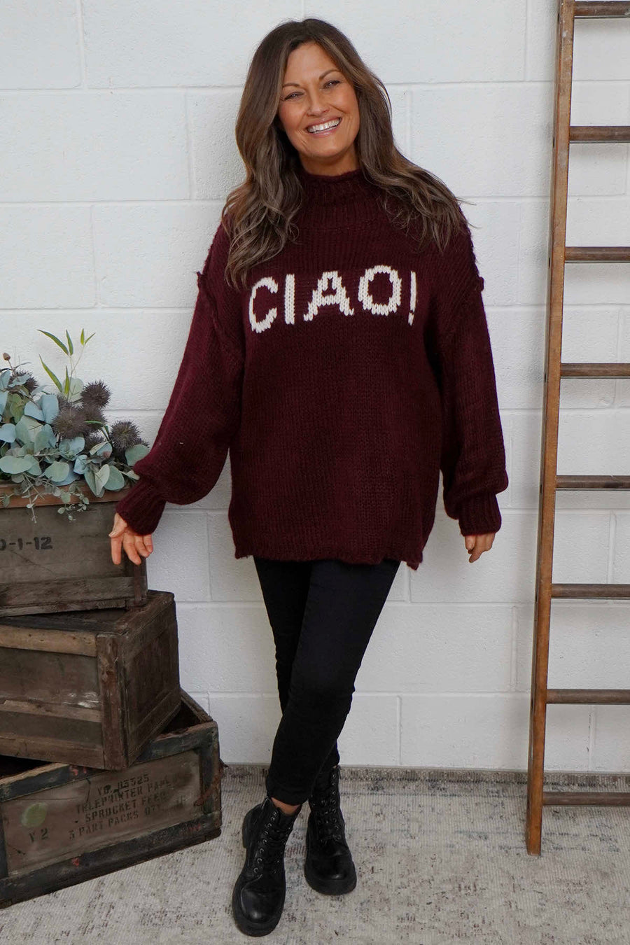 Ciao Knitted Jumper Wine