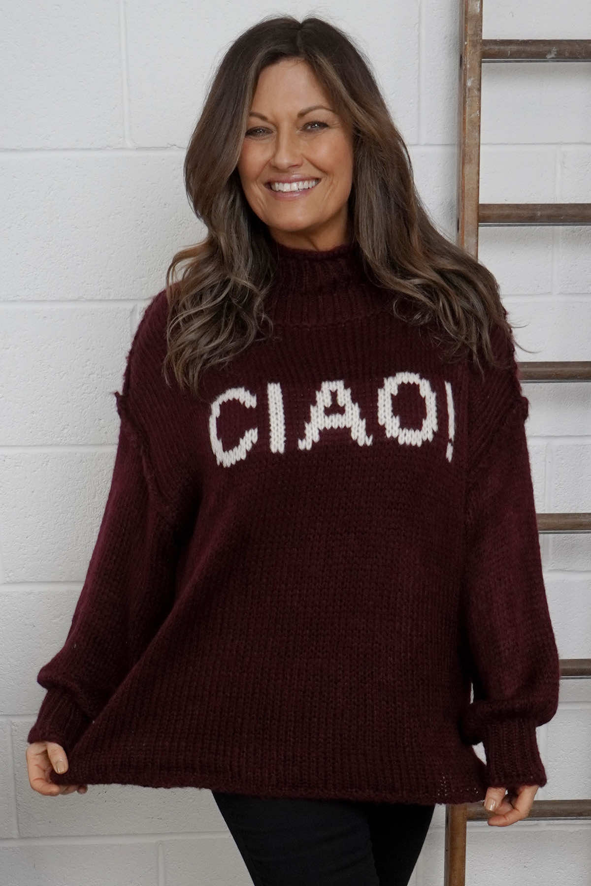 Ciao Knitted Jumper Wine