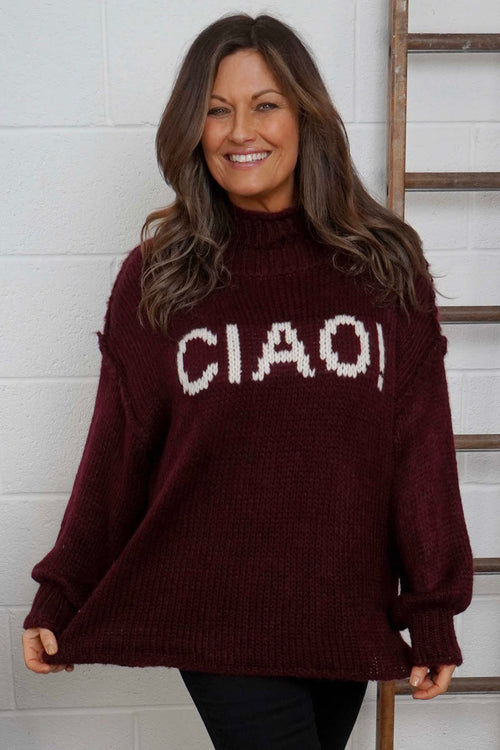 Ciao Knitted Jumper Wine - Image 2