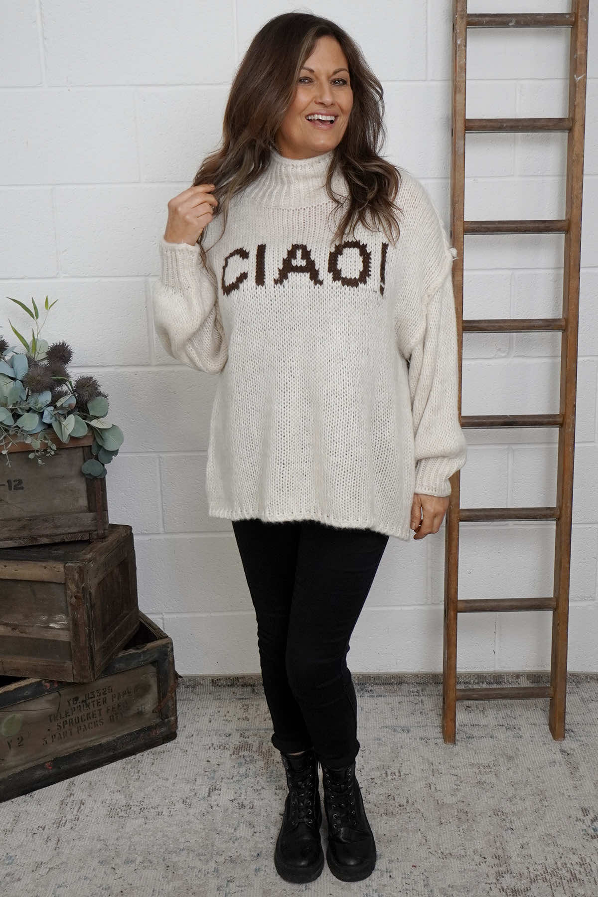 Ciao Knitted Jumper Stone
