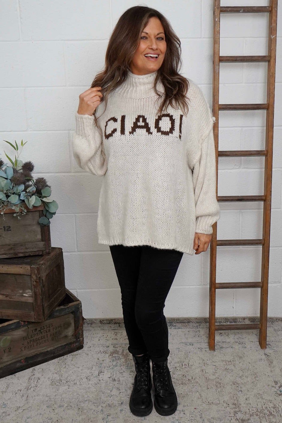Ciao Knitted Jumper Stone