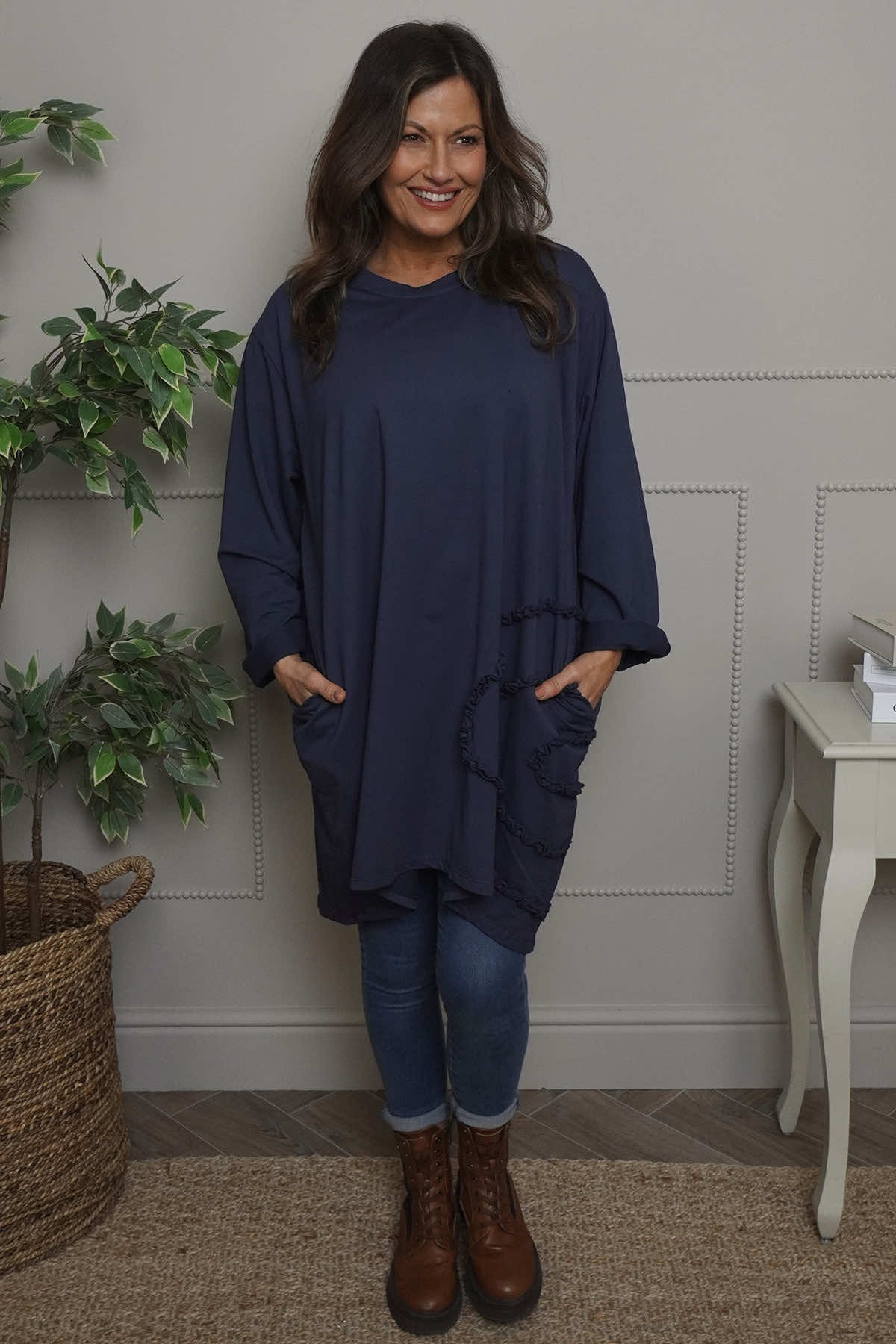 Catherine Cotton Tunic Navy