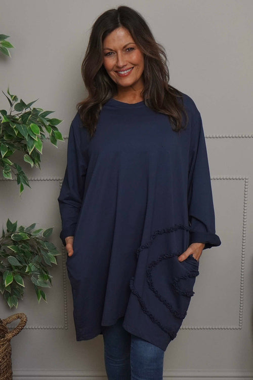 Catherine Cotton Tunic Navy - Image 2