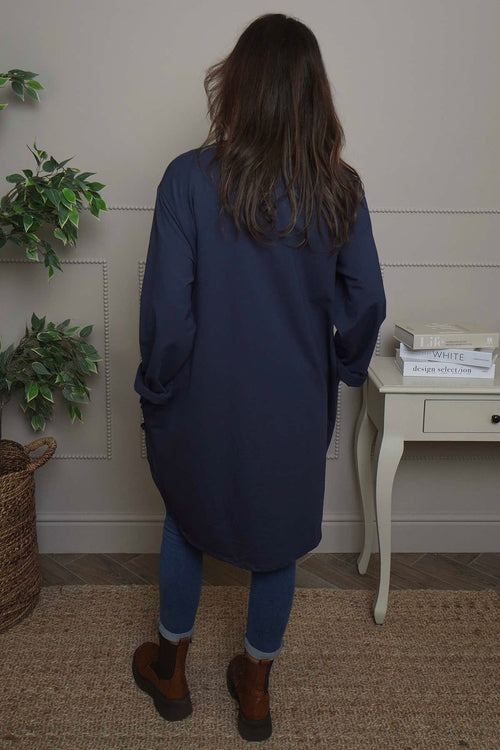 Catherine Cotton Tunic Navy - Image 4