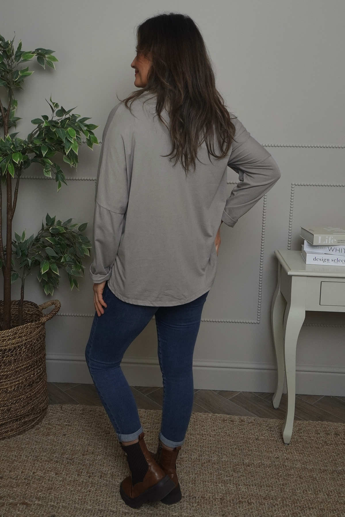 Cherie Heart Cotton Top Mocha