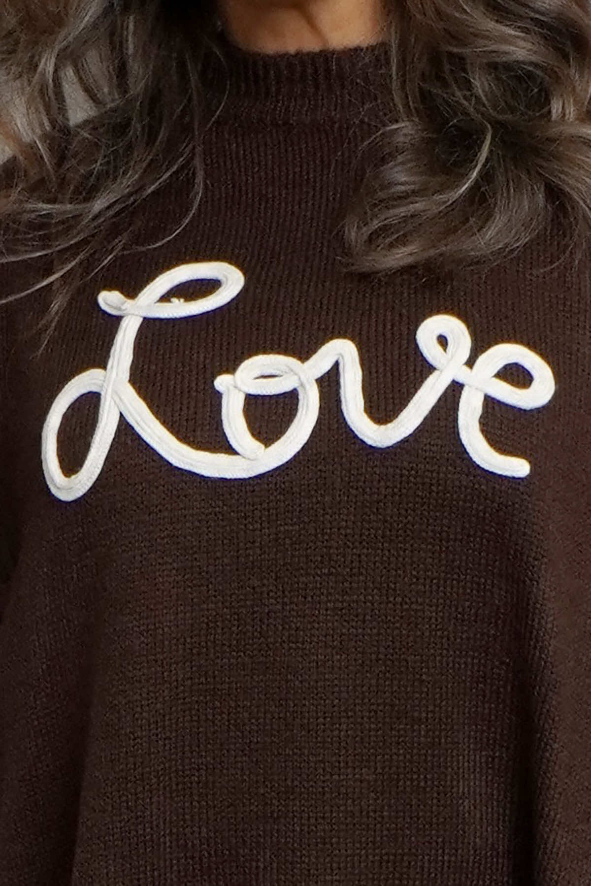 Love Knitted Jumper Dress Cocoa