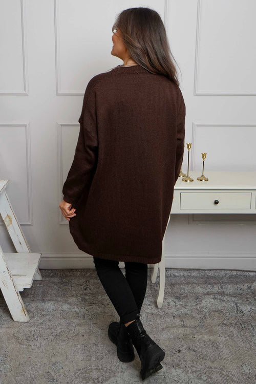 Love Knitted Jumper Dress Cocoa - Image 4